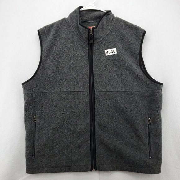AMERICAN OUTPOST Vest Men's Full Zip Mock Neck Fleece Sleeveless Gray Large - Picture 10 of 10